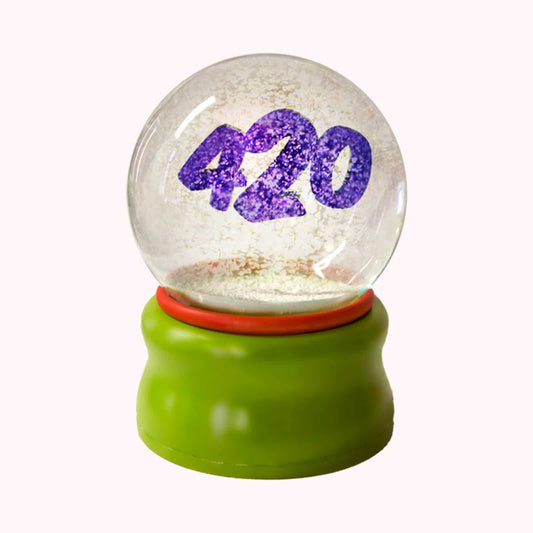 Ligorano Reese's Smoke Gets In Your Eyes 420 standard edition glass snow globe. Sold Out. No longer available from Pure Products USA.